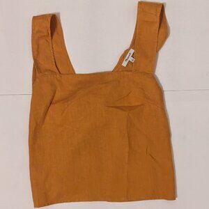 Madewell Orange Open Back Cropped Linen Tank Top - Size 10